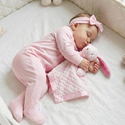 Loveys for Babies Bunny Security Blanket Baby Girl Gifts Newborn Soft Pink Lovie for Infant and Toddler Snuggle Toy Stuffed Animal, Pink 16 Inch