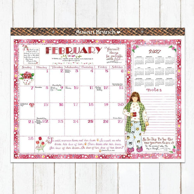 Cal 2027- Susan Branch Large Desk Pad Monthly Blotter