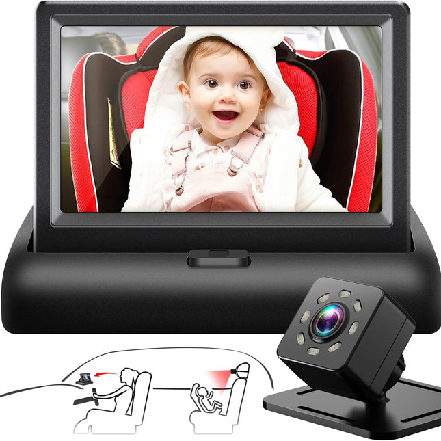 Baby Car Mirror with 4.3'' HD Night Vision Function Display