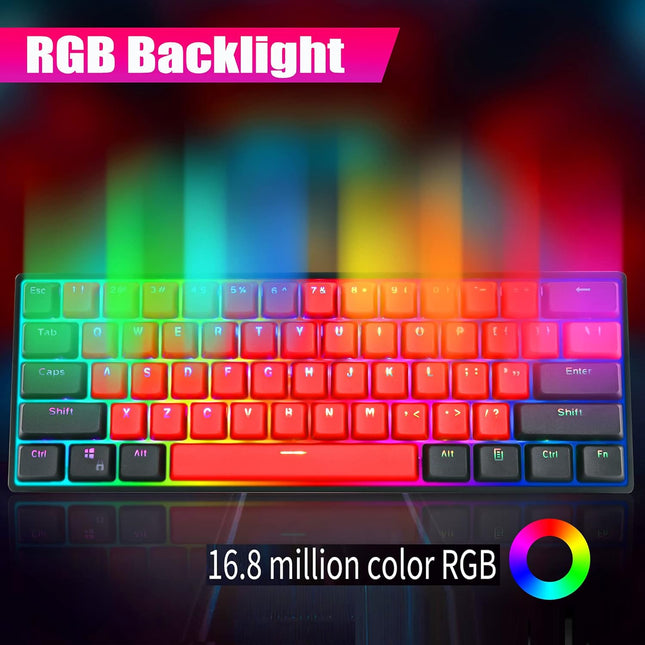60% Hot Swappable Mechanical Gaming Keyboard with RGB Backlight