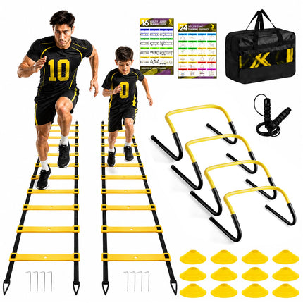 2 Pack Agility Ladder, Soccer Speed Training Equipment Set