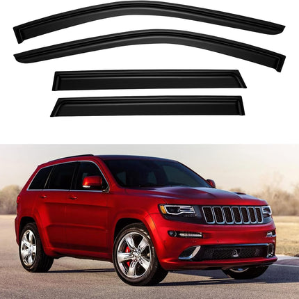 YQAUTEC Window Visors Rain Guards Shield for Jeep Grand Cherokee 2011-2021, Wind Deflectors Vent Shades 4PCS Tape-On