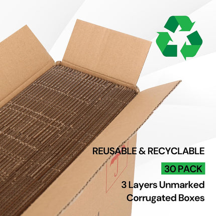 Rempry 30 Pack 8x6x6 Shipping Boxes Brown, Small Corrugated Cardboard Box for Mailing, Packaging Small Business, Kraft Mailer Gift Boxes