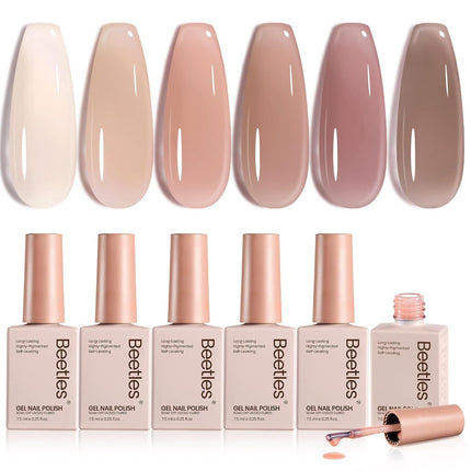Set de esmalte en gel marrón, colección Toasty Aroma, 6 colores de otoño