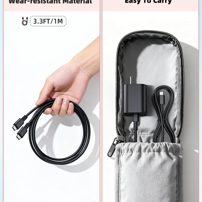 Switch 2 Charger with 3.3FT(1M) Charging Cable - 60W AC Power Adapter