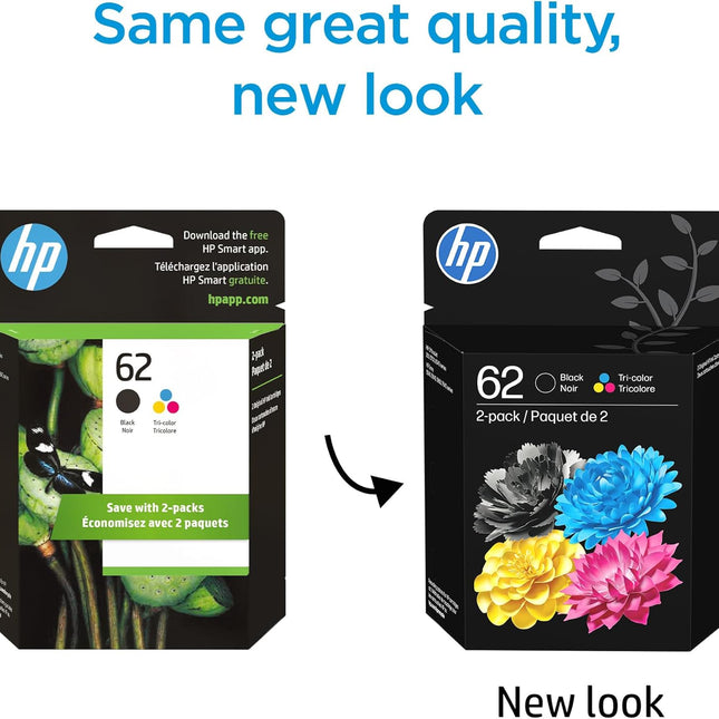 62 Black/Tri-Color Ink (2-Pack)