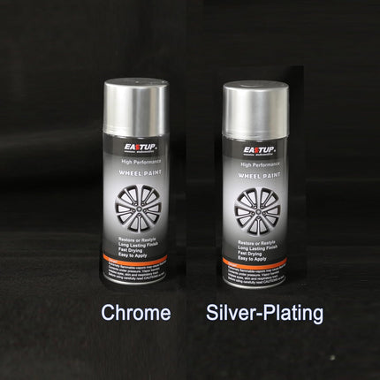 EASTUP Premium Metallic Chrome Acrylic Enamel Wheel Paint - Brilliant Finish, High Durability, Fade-resistant, Quick Drying Rim Coating Spray Paint.