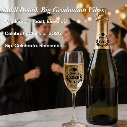 100pcs Class of 2026 Graduation Stickers, Clear Waterproof Round Foil Stickers for Graduation Party, Envelope Seals, Congrats Gifts & Decorations (Class of 2026, Clear Black Foil)