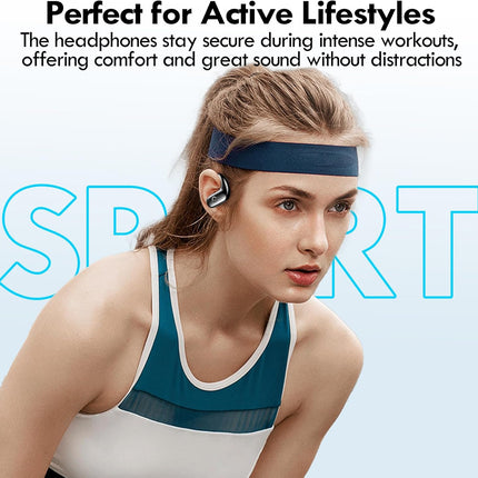 kurdene Wireless Earbuds Bluetooth Headphones Sport,Over Ear Buds with Deep Bass Sound,60Hrs Playtime Earphones Redesigned Comfort Fit with Earhooks for Running,Meeting,Workout-Black