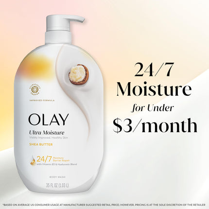 Body Wash for Women, Ultra Moisture Shea Butter Scent, 35 fl oz