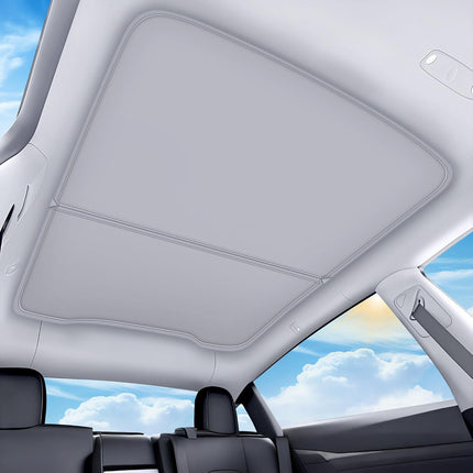 2026 Upgrade for Tesla New Model Y Juniper 2025 2026 Sunshade Roof [No Sag,Ice-Crystal Cooling Coatings] Heat Insulation Glass Roof Sun Shade for Tesla Model Y Accessories 2025 2026 Gray