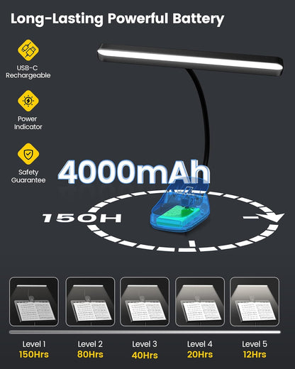 81 LED Music Stand Light, Super Bright & Eye Caring, 3 Color & 5 Brightness Piano Lamp with Shield - photo 4