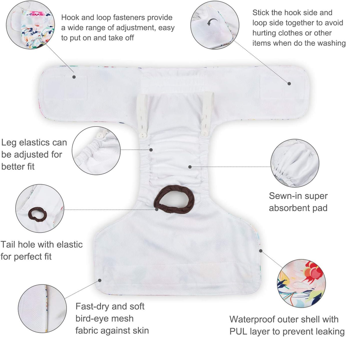 Female Washable Dog Diapers, 3 Pack - photo 3
