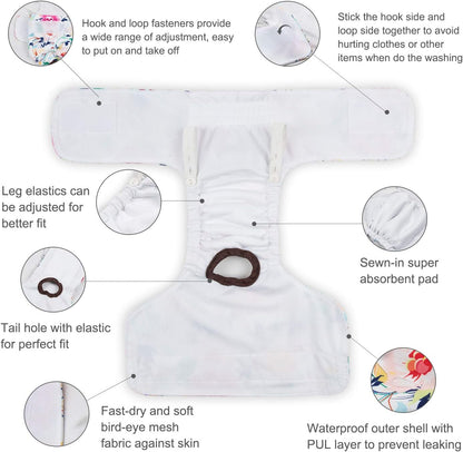 Female Washable Dog Diapers, 3 Pack - photo 3