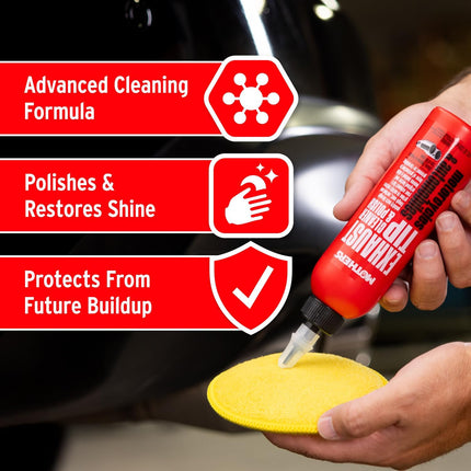 Mothers Exhaust Tip Cleaner & Polish, 8 oz. — Cleans, Polishes & Protects Stainless Steel, Chrome & Black Chrome Tips, Removes Baked-on Carbon, Oxides, Soot & Tarnish, Restores Shine & Luster (05138)
