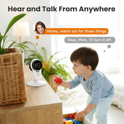 Indoor Camera for Pet & Baby Monitoring, 2K Clear View, Motion Alerts & Night Vision, 2-Way Audio, Easy Setup Home Security Cam, Alexa & Google Home Compatible, 2.4G Wi-Fi only