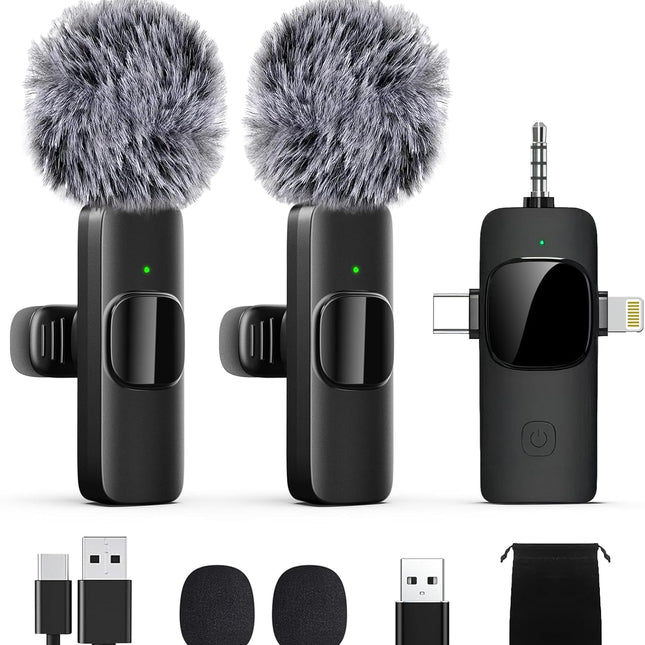 Wireless Lavalier Lapel Microphone for iPhone, iPad, mini Video Recording Mic for Interview Video Podcast Vlog YouTube