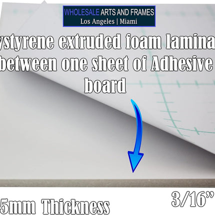 Self Adhesive Foam Board 18x24 5PK Self Stick Mounting Board. Foam Core with Adhesive 18x24 Foamboard. Poster Board with Sticky Side, Self Adhesive Foamcore 18x 24. White, Acid Free, 3/16 Thick
