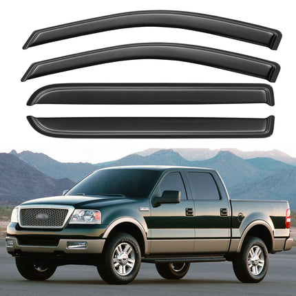 in-Channel Window Visors Rain Guards for 2017-2026 Ford F250 F350 F450 F550 Super Duty SuperCrew, Window Vent Wind Shades Deflectors for 17-26 F-250~F-550 SD Crew Cab