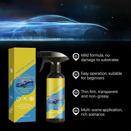 2PC Nano Quick Coat Restore,Quick Effect Coating Agent for Car,2026 Advanced Automobile Quick Coat Restore Spray,Car coating Spray for Dust Proof and Glazing Effects,Quick Shine for Auto Exterior