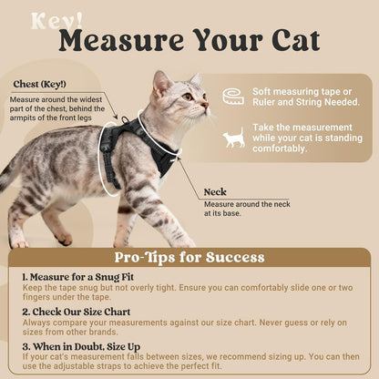 Cat Harness and Leash, Escape Proof Vest with 3 Adjustable Buckles, Soft Comfortable Kitten Harness - photo 2