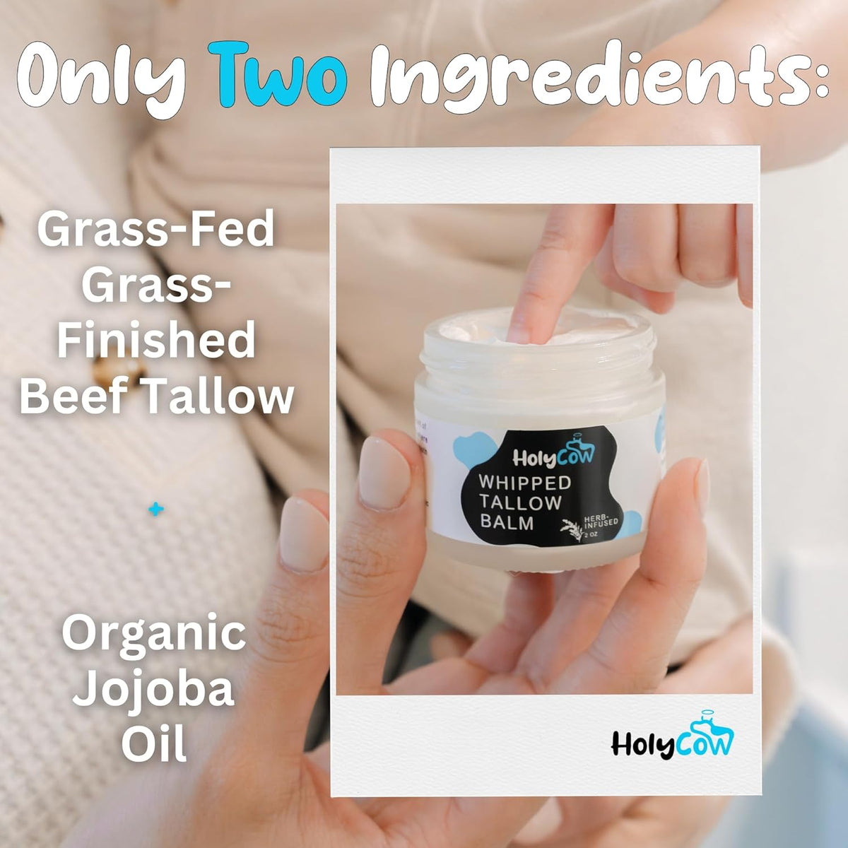 100% Grass Fed Beef Tallow Whipped Face Balm with Organic Jojoba Oil - photo 2