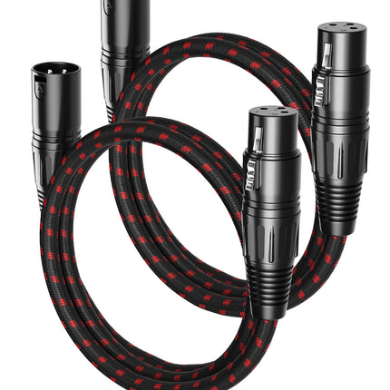 XLR Cables 3ft 2 Pack,Short Microphone Cable OFC Noise Reduction