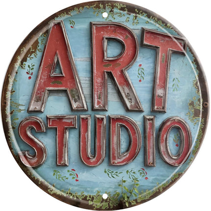 Welcome Sign for Front Door Round Metal Welcome to My Happy Place Plaque - photo 14