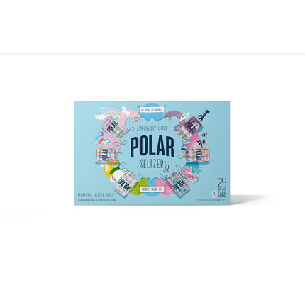 Seltzer Jr Variety Pack, 7.5 fl oz Cans, Pack of 24 Six Flavors, Mini Cans, No Sugar, No Sweeteners