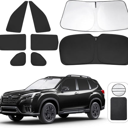 TINGLU Window Shades for Subaru Forester 2019-2024 Accessories Car Side Full Windows Rear Triangular Windshield Sun Shade Sun UV Rays & Privacy Protection for Camping,Napping,and Relaxing 8PCS