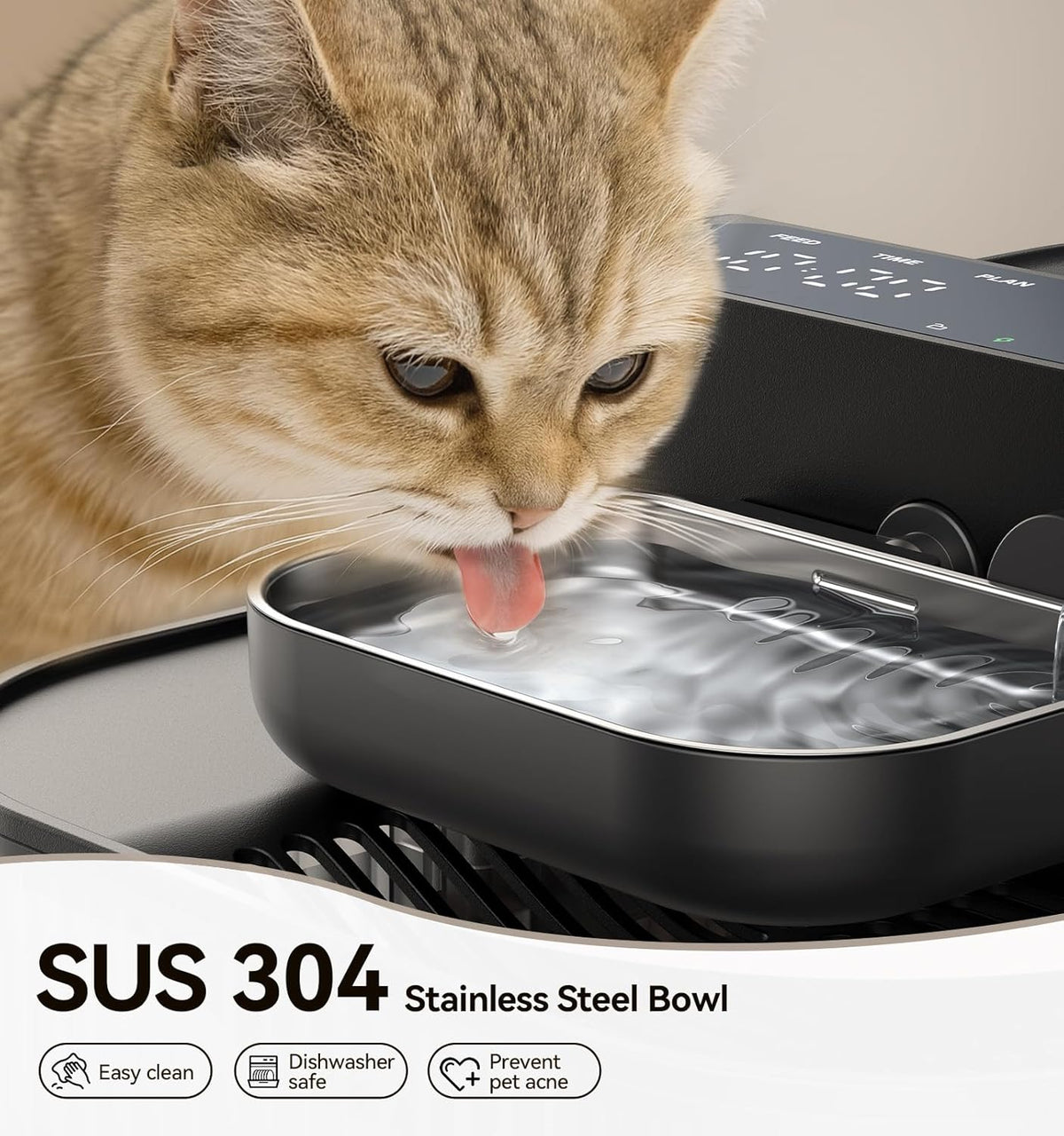 Wireless No-Filter Pet Water Fountain, 3.5L Black - photo 5