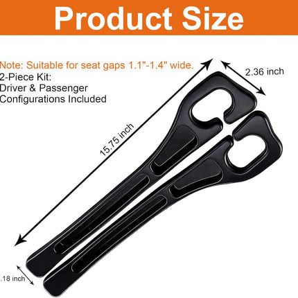 KUWSEIY 2 Pack Car Seat Gap Filler, No-Drop Seat Side Gap Seam Filler Organizer with Phone Holder, Universal Fit Fill The Gap Between Seat and Console, Auto Accessories for SUV Truck Sedan