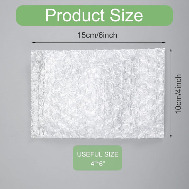 200 Pack 4"x 6" Small Bubble Wrap Pouches, Clear Double Walled