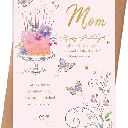 Mom Birthday Card, Happy Birthday Card Gifts for Mom from Daughter Son, Mother Birthday Card