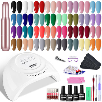 Gel Nail Polish Kit with U V Light 32 Colors Gel Polish Nail + 4 Functional Adhesive Bottles Kit Soak - photo 13