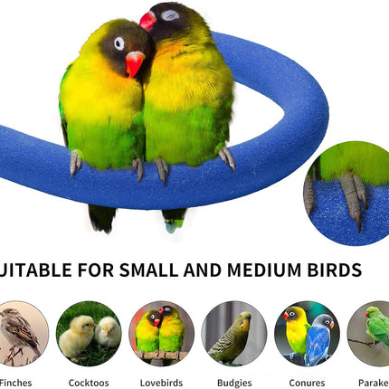 FrgKbTm U Shape Parrot Perch Stand Toy Bird Platform Sand Paw Grinding Clean Stick Exercise Conure Budgie Cockatiel Cage Accessories (Blue)