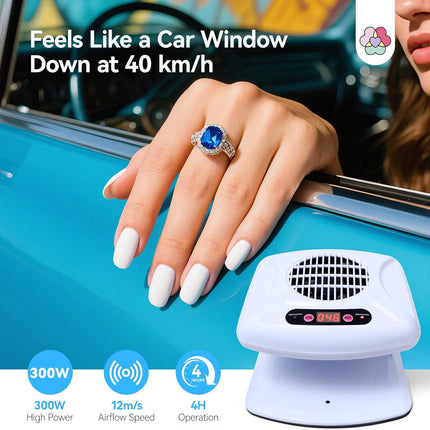 SAVILAND 300W Faster Nail Dryer: 5X Strong Air Quick Dry for Gel Regular Polish, Smart Sensor Nail Polish Dryer with Warm & Cool Wind, Dual Mode Battery-Free Nail Fan for Home and Salon Use Have