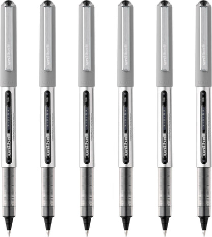 Rollerball Pen, Fine Point (0.7mm), Black Ink, 6 Pens