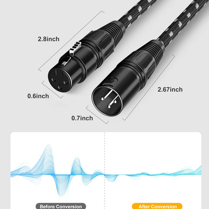 XLR Cables 3ft 2 Pack,Short Microphone Cable OFC Noise Reduction