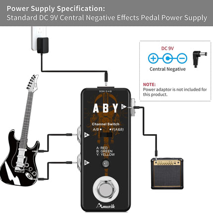 Switch Box Pedals Functional ABY BOX Switch Guitar Pedal Selector Audio Channel Pedal for Guitar Mini Size True Bypass