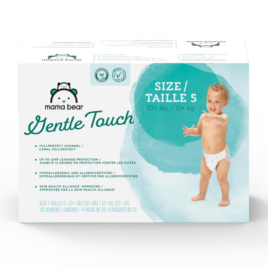 Gentle Touch Baby Diapers, Size 5, 132 Count