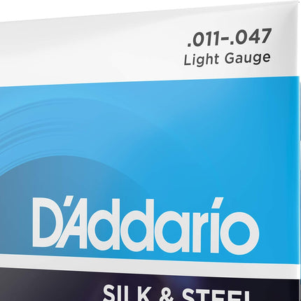 D'Addario Silk & Steel Acoustic Guitar Strings - EJ40-6 String - Warm, Mellow Tone - Light, 11-47