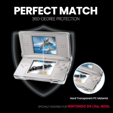 Gimtsui Clear Crystal Hard Shell Protective Case Cover Suitable for Nintendo DS Lite NDSL
