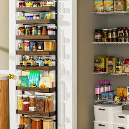 White 9-Tier Over The Door Pantry Organizer, Pantry Organization And Storage, Metal Hanging Spice Rack Shelves Door, Home & Kitchen Essentials, Laundry Room Bathroom Organization