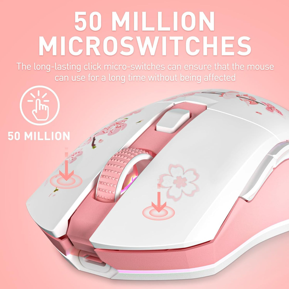 Sakura Pink Wireless Gaming Mouse with Charging Dock - photo 4