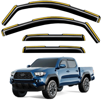 in-Channel Extra Durable Window Rain Guards for Chevy Silverado/GMC Sierra 1500 2019-2026 Crew Cab,Window Deflectors,Vent Visors,Side Window Shades, Truck Accessories-4pcs