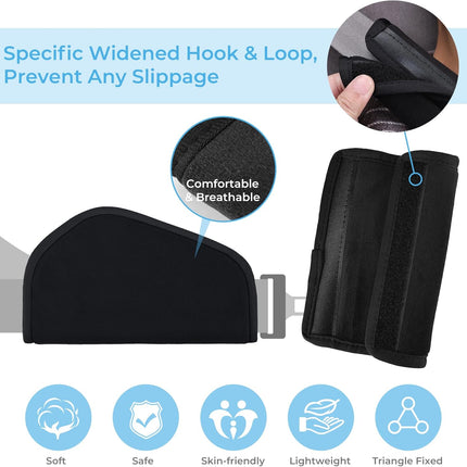 COOLBEBE Kids Seat Straps Cover Pad, Child Shoulder & Belly Comfort Cushion Set, Universal Seat Strap Cover for Booster, Strollers, High Chairs, Black