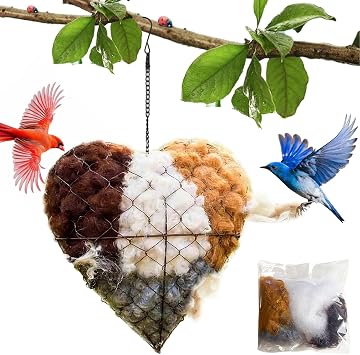 2026 Spring Fiber Bird Nesting Heart with Nesting Material