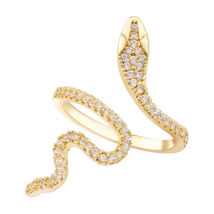 18K Snake Jewelry Rhinestone Snake Ring for Women