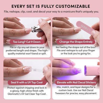 Press On Nails, Short Oval Magnetic, Fake Nails 30pc Nail Kit - photo 5